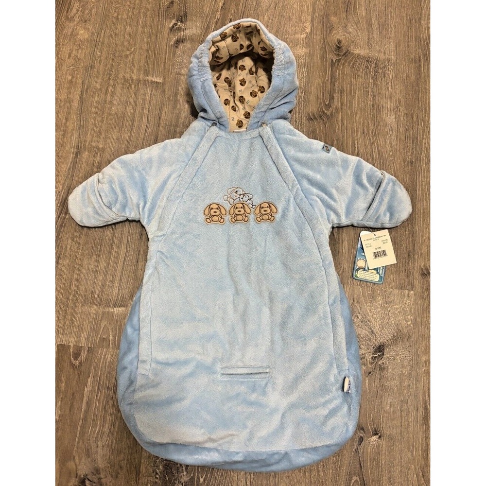 Bon Bebe Infant Blue Fleece One-Piece Winter Snowsuit Size 0-9 Months‎